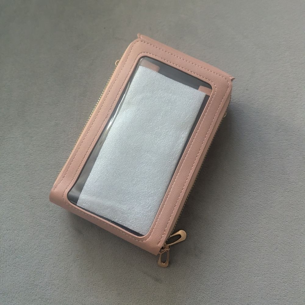 NEW Pink Crossbody Bag With Clear Cell Phone Window - Picture 9 of 16